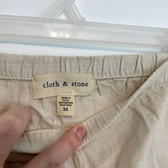 CLOTH & STONE ANTHROPOLOGIE ANTHRO Frayed Off the Shoulder Top Cream Boho Hippie - Picture 5 of 16